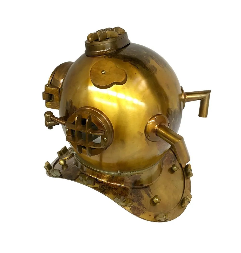 US Navy Mark V Diving Helmet – Brass Antique Finish- (DH103A) - Last One Available