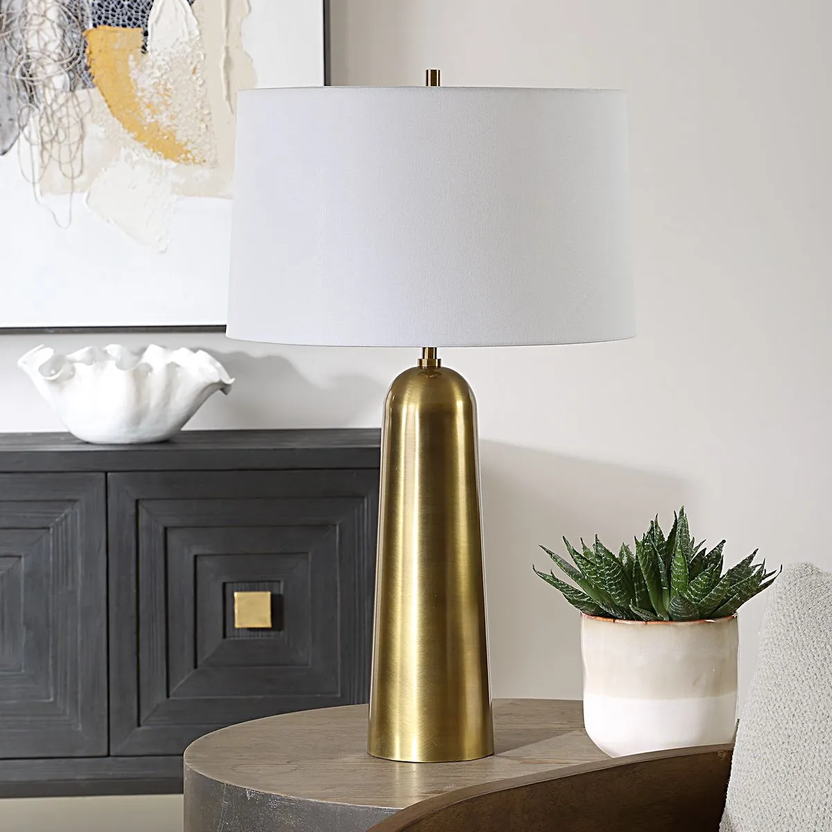 Uttermost Flinchem Antique Brass Finish Table Lamp