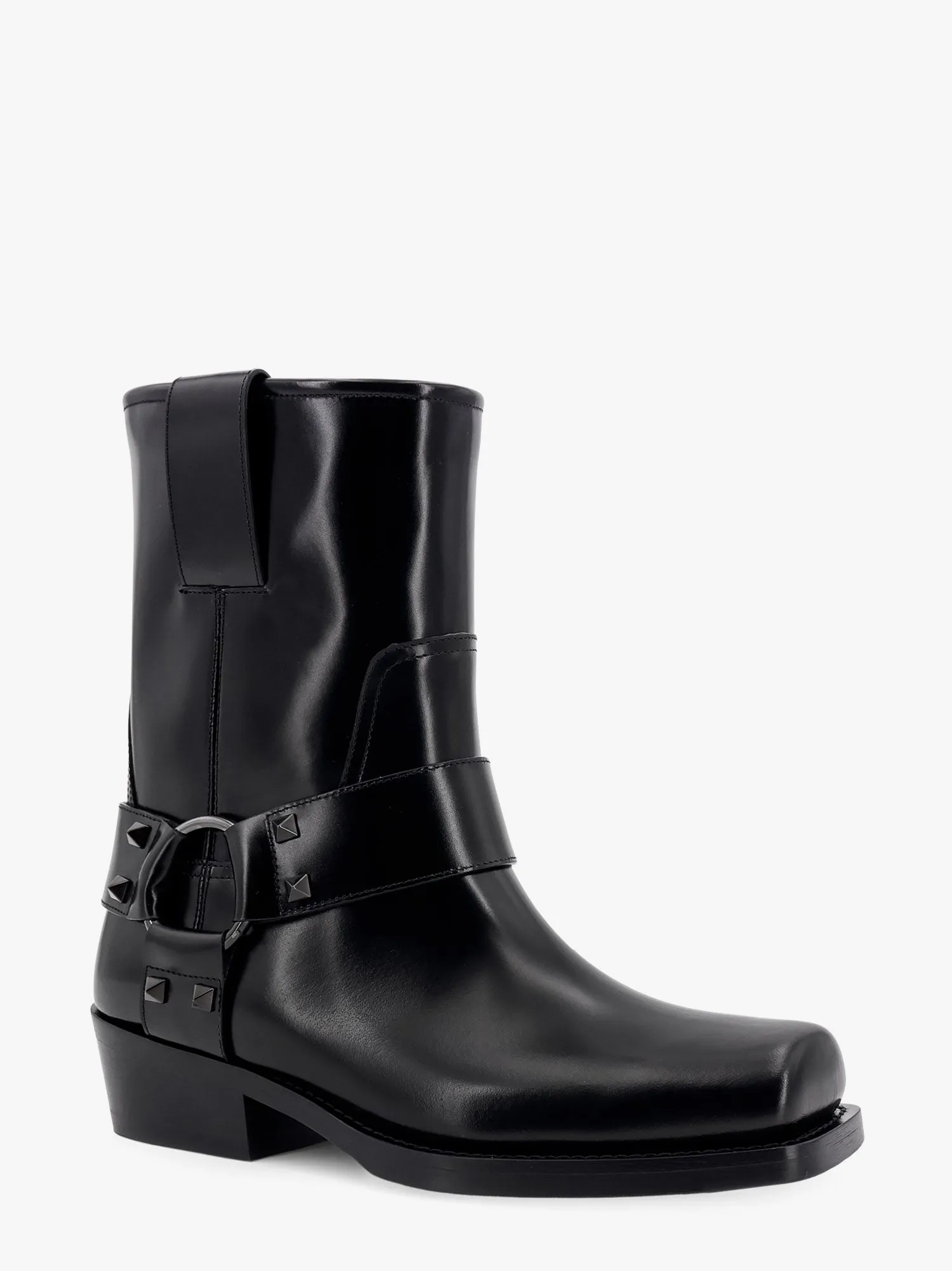 Valentino Garavani Biker Leather Boots With Iconic Studs