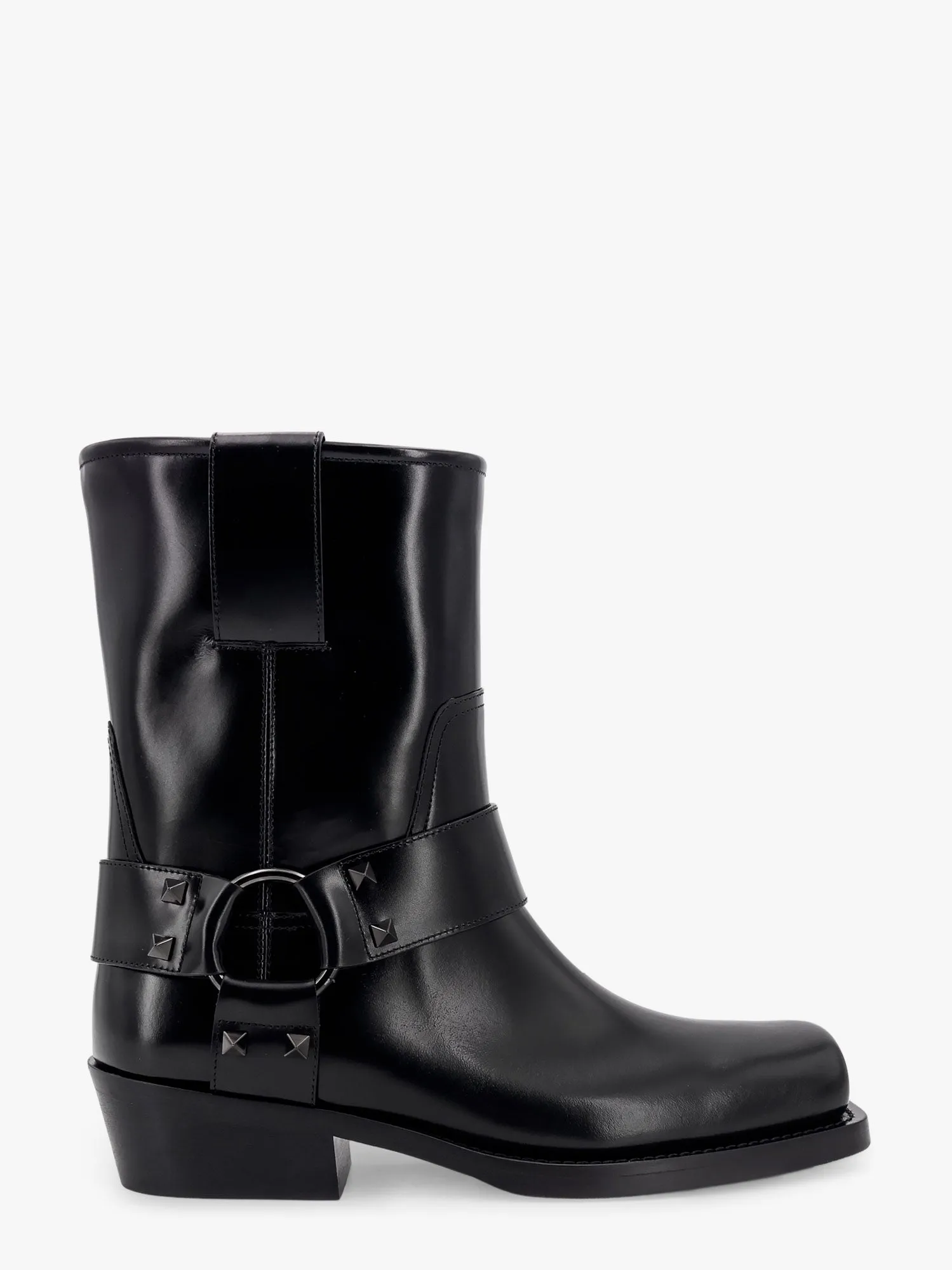 Valentino Garavani Biker Leather Boots With Iconic Studs