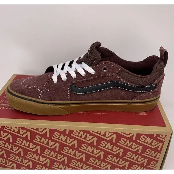 Vans Shoes Mens Size 8.5 Filmore‎ Suede Mesh Chocolate Brown Gum Sneakers NEW