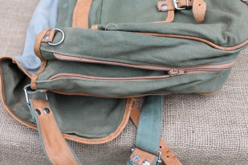 Vintage Relum Canvas And Leather Shoulder Bag. Rare XL Size.