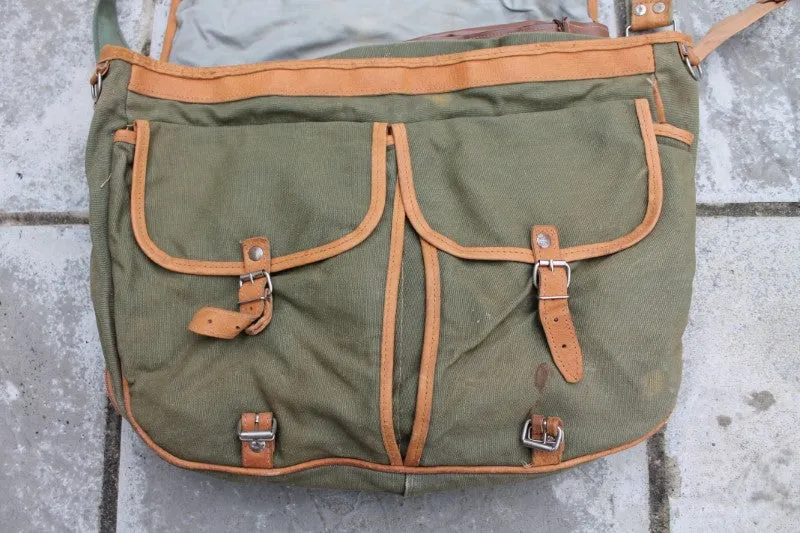 Vintage Relum Canvas And Leather Shoulder Bag. Rare XL Size.