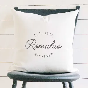 Vintage Script City w State EST - Square Canvas Pillow