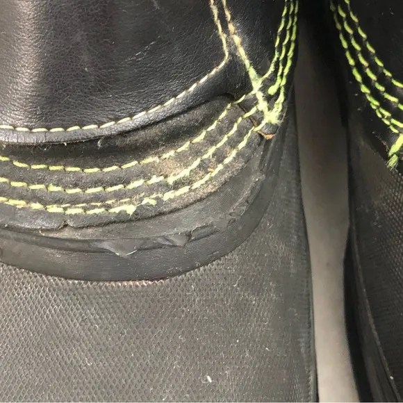 Vintage Sorel Pro Flex I Scott Downey Black Neon Green Rubber Snow Boots Men 12
