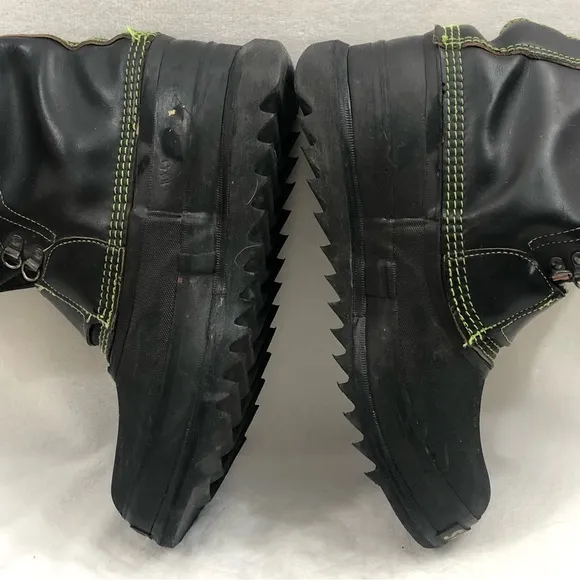 Vintage Sorel Pro Flex I Scott Downey Black Neon Green Rubber Snow Boots Men 12