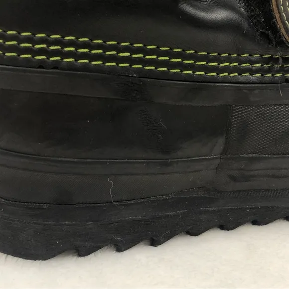 Vintage Sorel Pro Flex I Scott Downey Black Neon Green Rubber Snow Boots Men 12