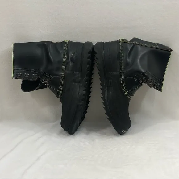 Vintage Sorel Pro Flex I Scott Downey Black Neon Green Rubber Snow Boots Men 12