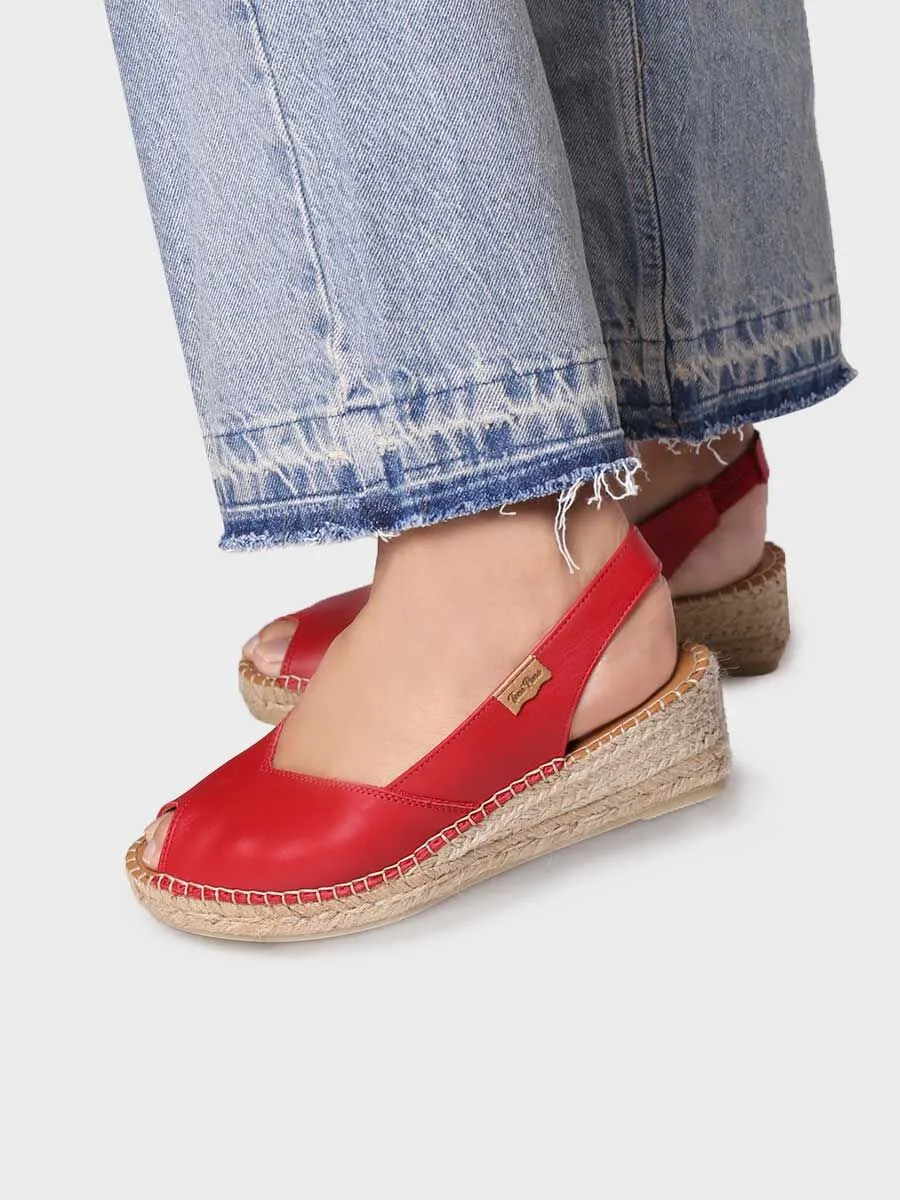 Wedge espadrilles in leather - BERNIA-P