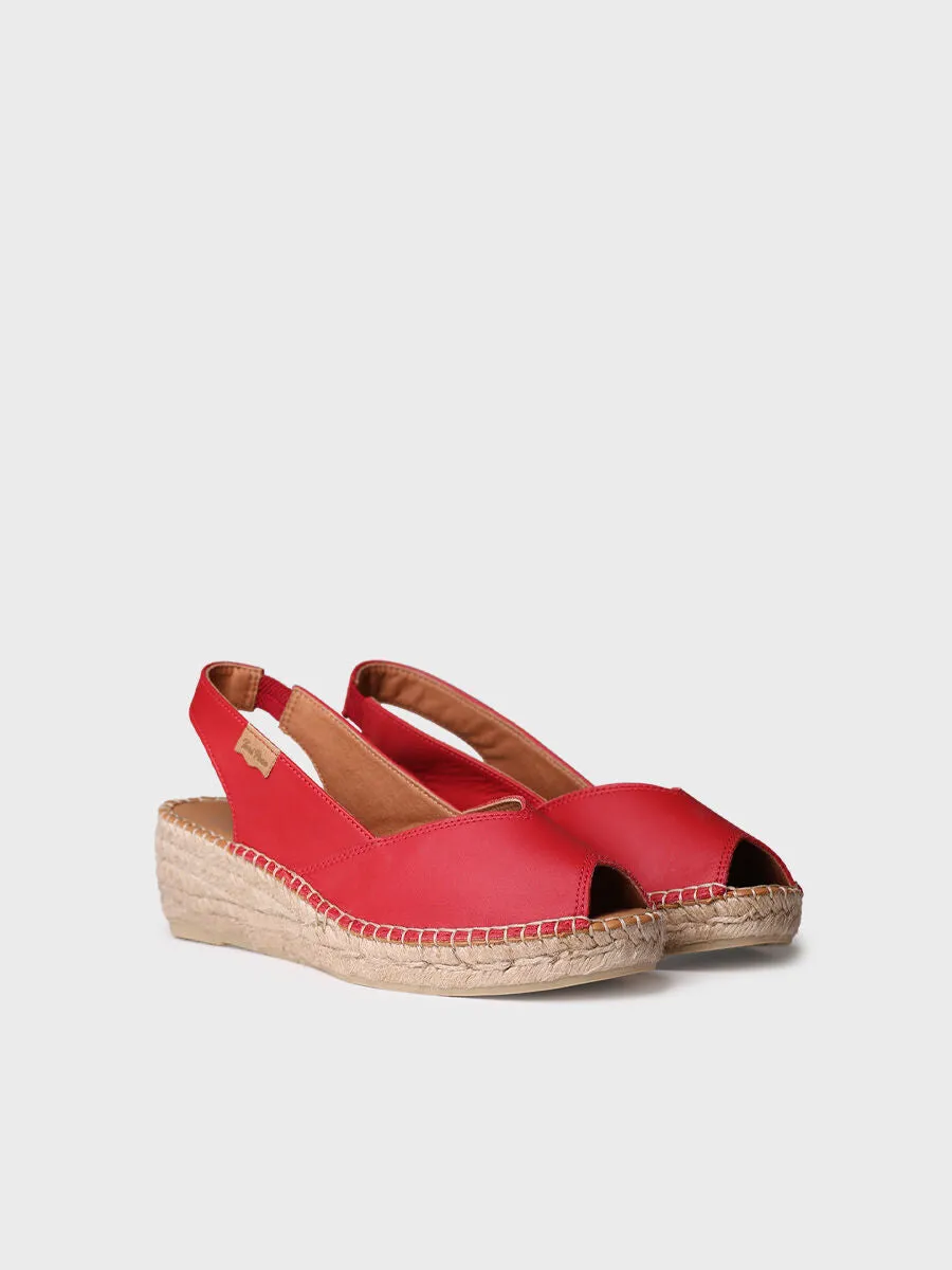 Wedge espadrilles in leather - BERNIA-P