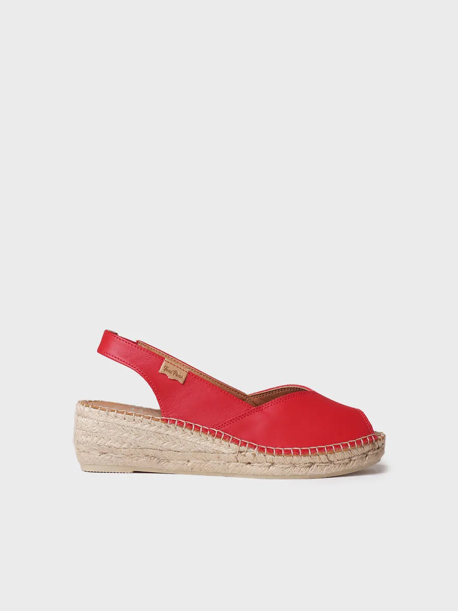 Wedge espadrilles in leather - BERNIA-P