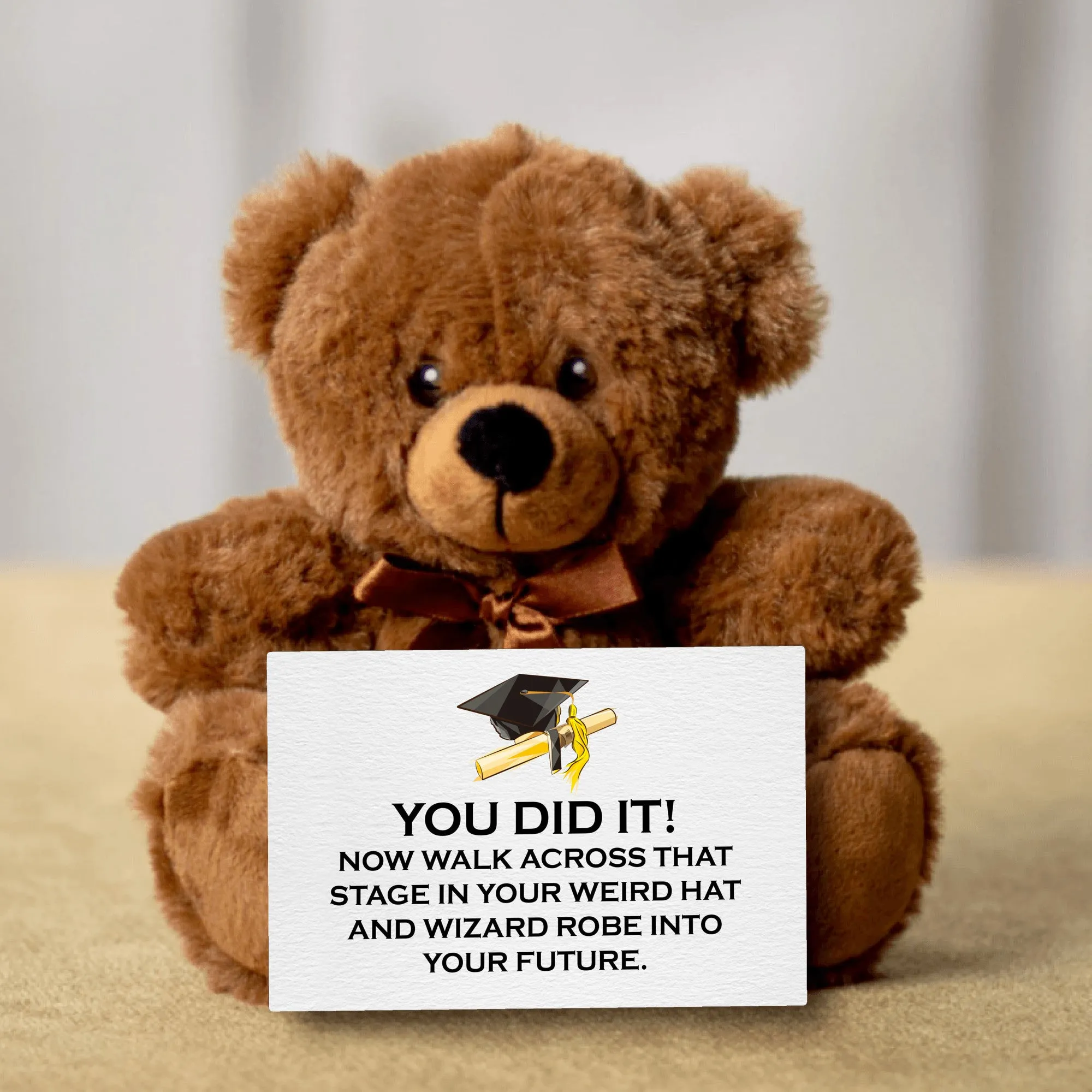 Weird Hat Graduation Teddy Bear with Message Card -PRICE INCLUDES FREE SHIPPING