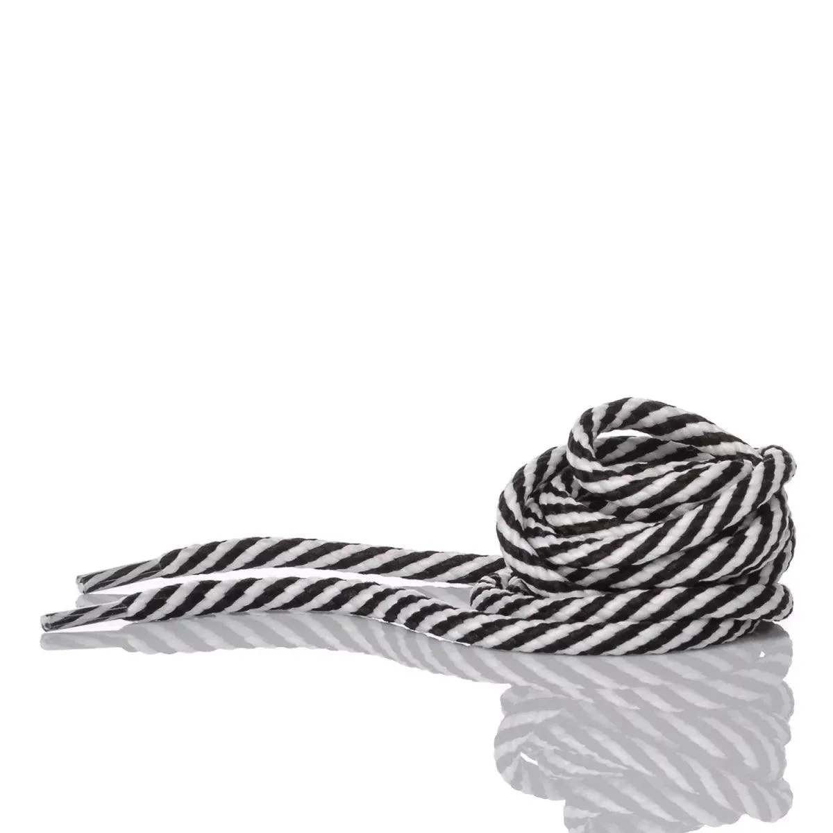 White Black Spiral Laces 110 cm