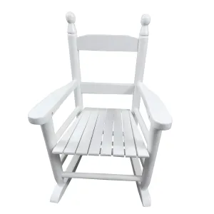 White Children's Rocking Chair -Suitable for Kids- Solid Farmhouse