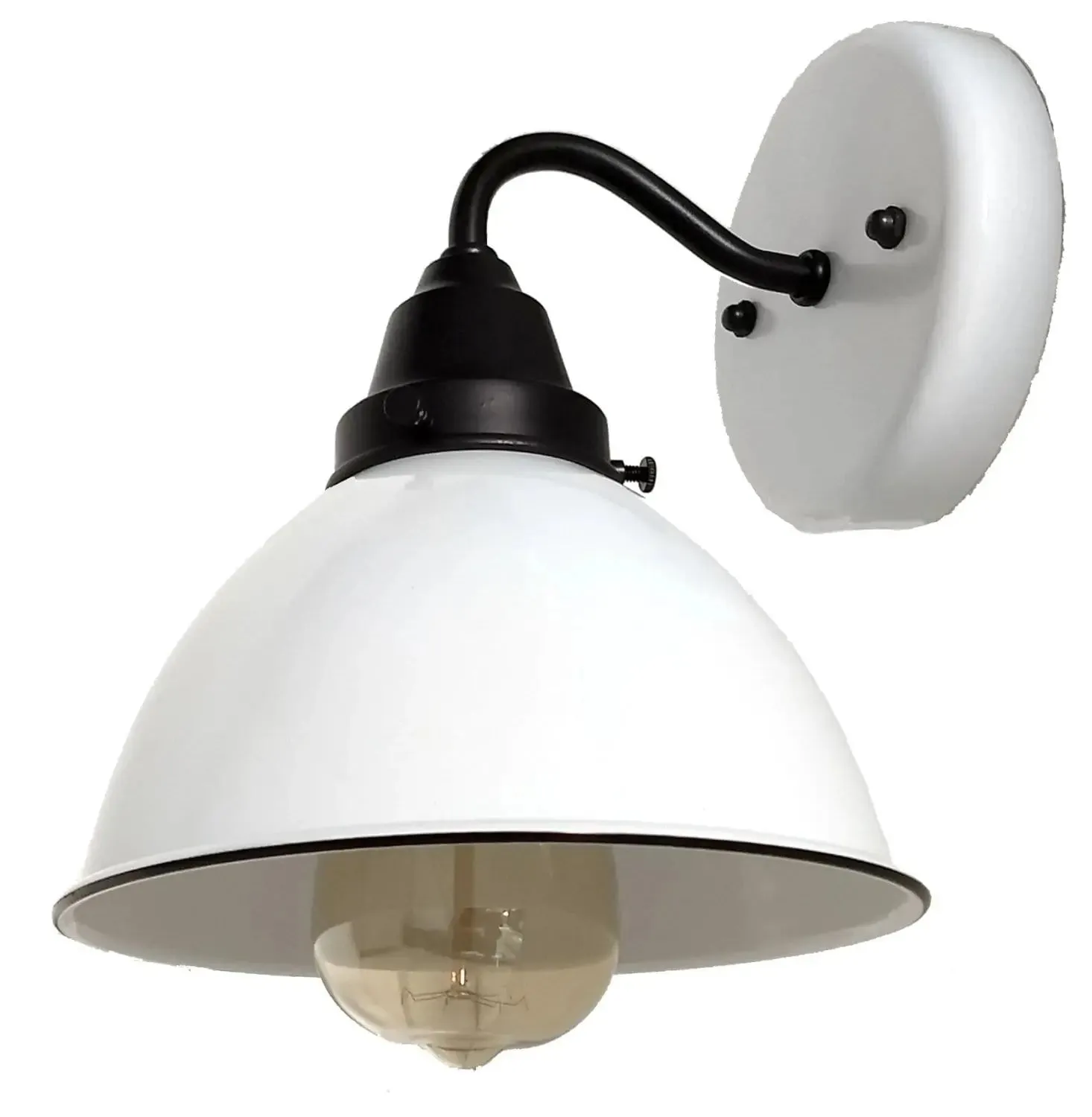 White Enamel Wall SCONCE Farmhouse Lighting
