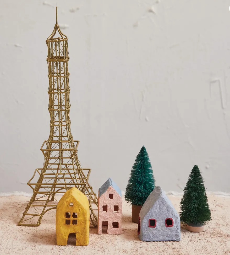 Wire Eiffel Tower, Antique Brass Finish