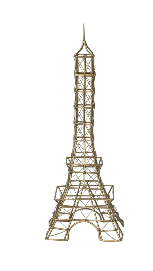 Wire Eiffel Tower, Antique Brass Finish