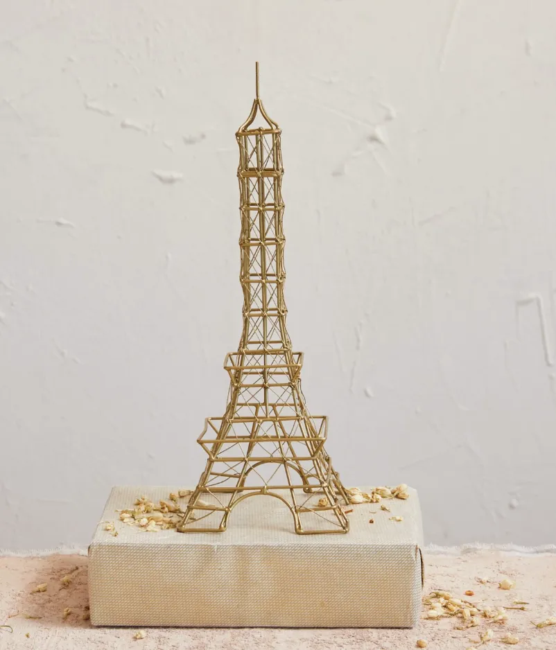 Wire Eiffel Tower, Antique Brass Finish