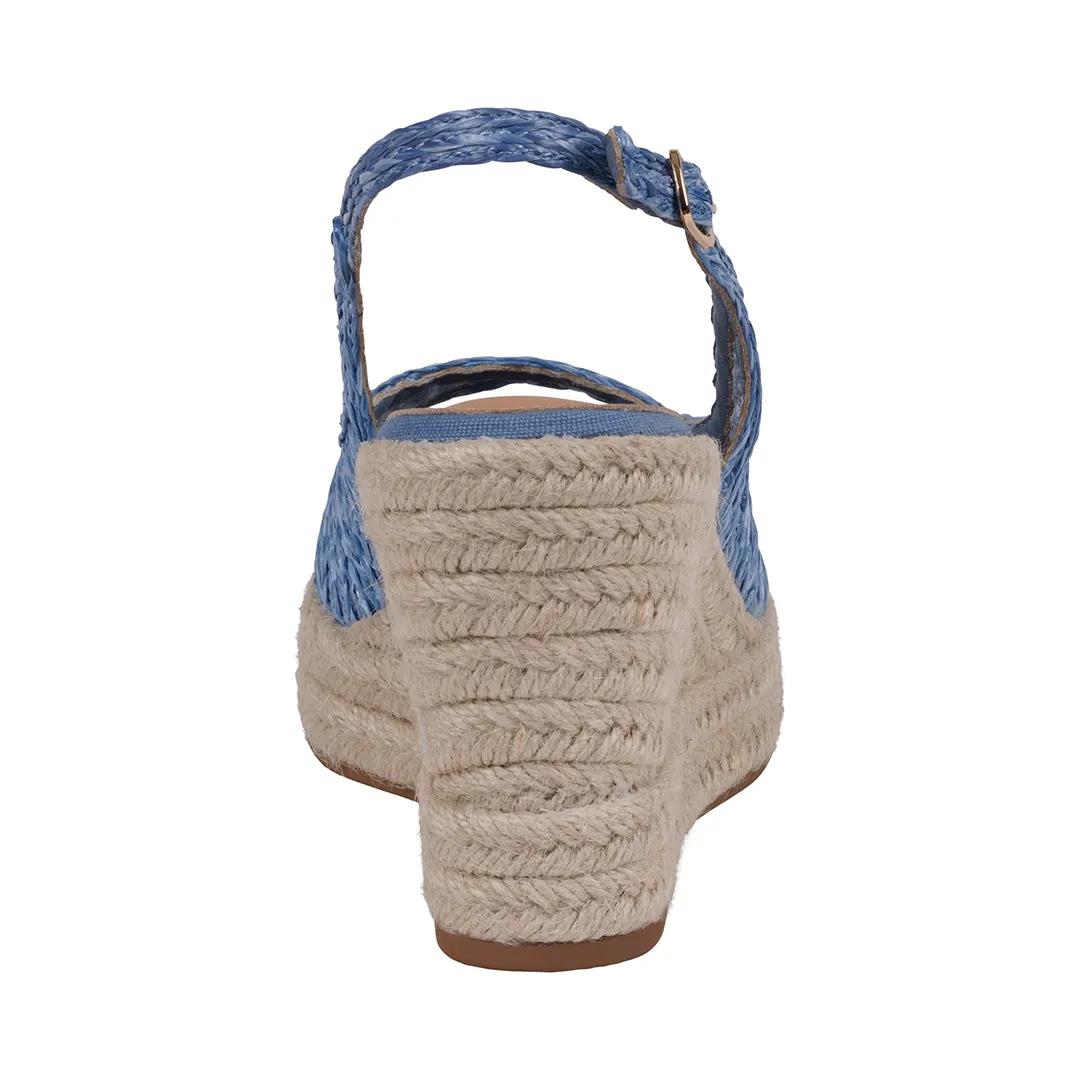 Women's Amira Blue Woven Espadrille Wedge Sandals