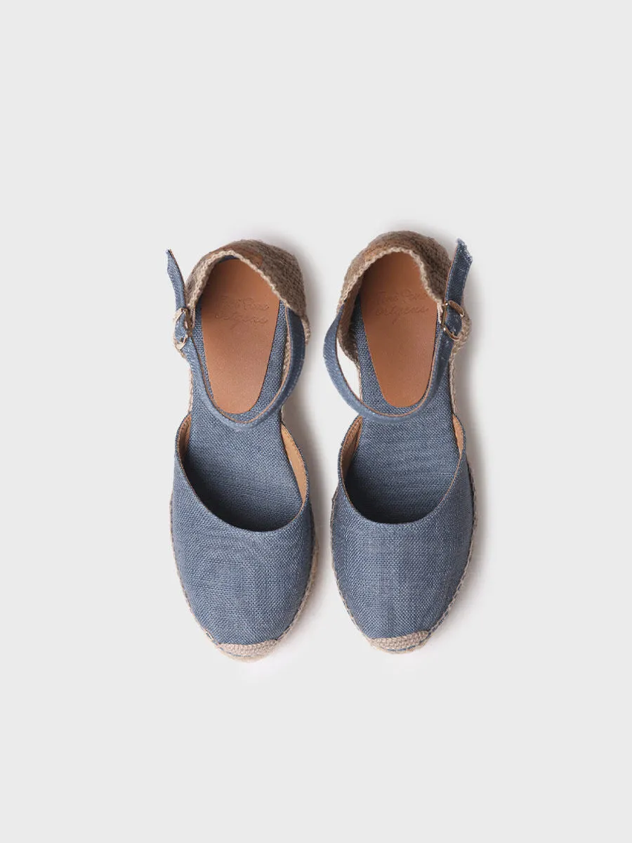 Women's linen wedge espadrilles - LAIA-NT