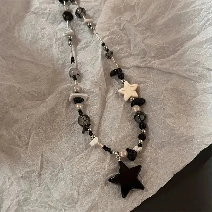 Y2K Star Beaded Necklace for Trendy Apparel and Accessories