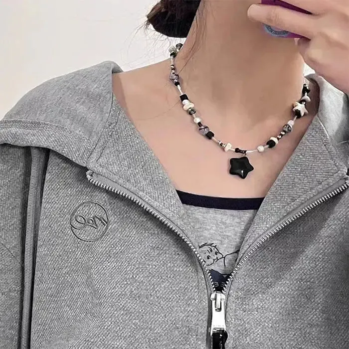 Y2K Star Beaded Necklace for Trendy Apparel and Accessories